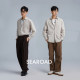 Marine highway brushed striped long-sleeved shirt men's spring and autumn Japanese casual pure cotton versatile jacket shirt