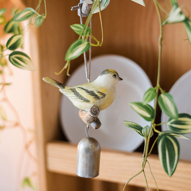 Juhan resin bird bell wind chime garden ornaments outdoor gardening pendants villa wall hanging garden decoration garden decoration