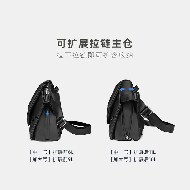 GYXX/Light and Shadow Planet Apollo x1 Magnetic Closing Crossbody Bag Men's Shoulder Bag Function Postman Computer Bag