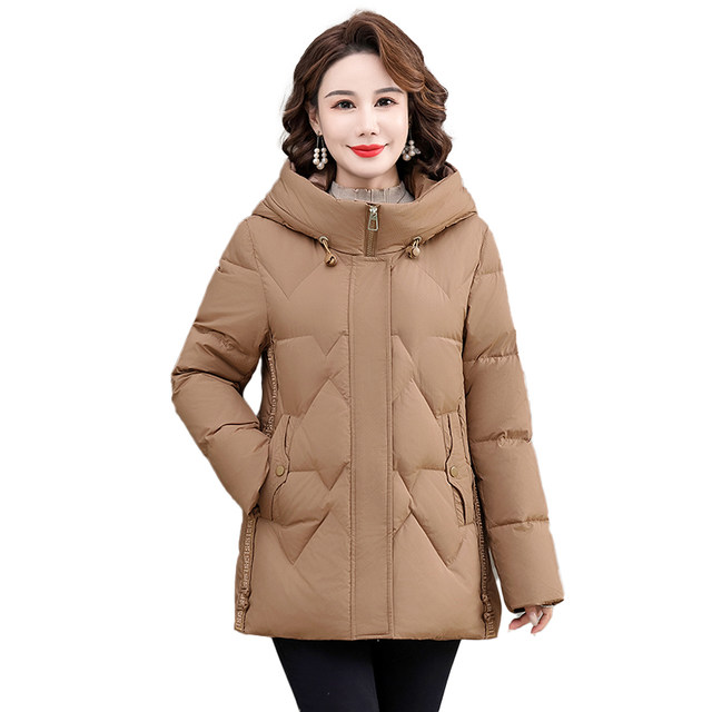 Off-season sale clearance Yalu mother dress down jacket fashionable thickened hooded warm jacket for middle-aged and elderly women