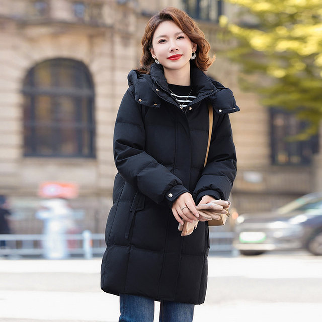 Yalu 2025 winter new middle-aged mother warm mid-length down jacket for women middle-aged and elderly fashionable warm jacket