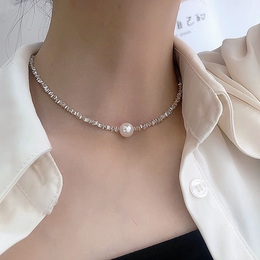 Pearl sterling silver sweater necklace autumn and winter 999 light luxury 2023 new Valentine's Day birthday gift to give his girlfriend