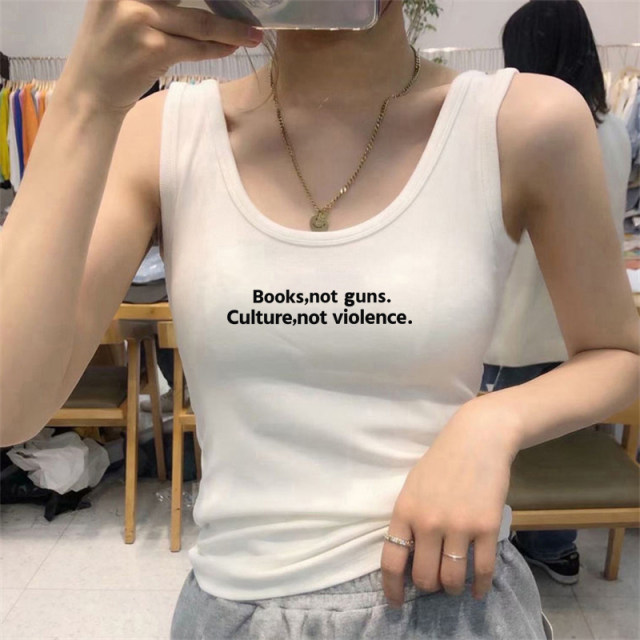 Anti-exposure gray suspender vest for women wearing wide shoulder straps for summer spring and autumn short-sleeved inner bottom shirt to make them look slim top