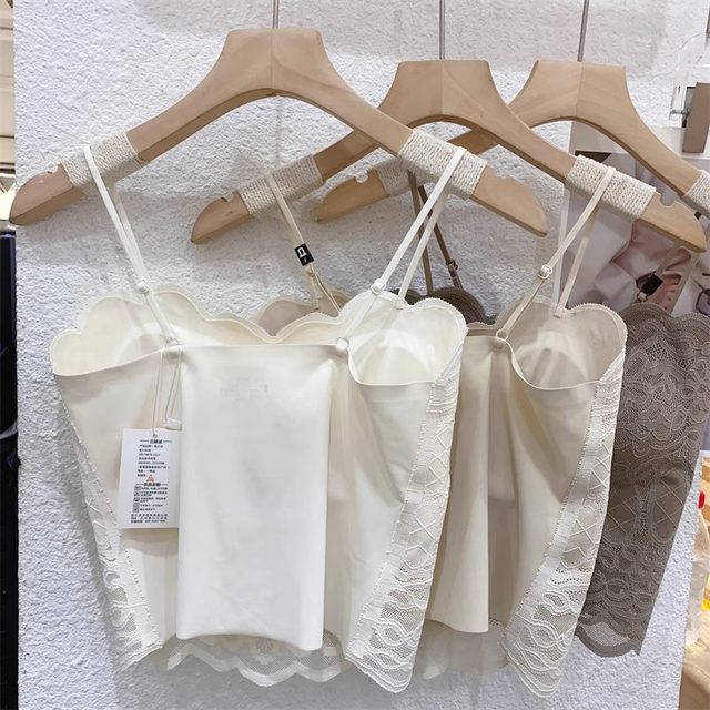 
Maple Zhixin 619 lace suspender vest strapless lace ringless chest pad beautiful back sexy women's spring and summer top