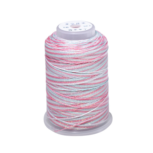 High-end starry sky section dyed 6 strands gold thread handmade colorful dragon scale hand rope necklace DIY material gradient colorful thread