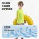 Children's swimsuits, anti-chlorine fluorescent bright color boys and girls orange sun protection long sleeves trousers split swimming trunks surfing by the sea