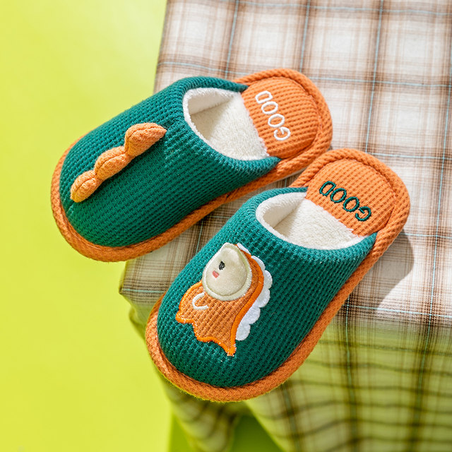 Children's cotton slippers Winter Girls' Home In room Cute Autumn and Winter Cotton Drag Boy Boy Anti -Skating Parent -child Baby