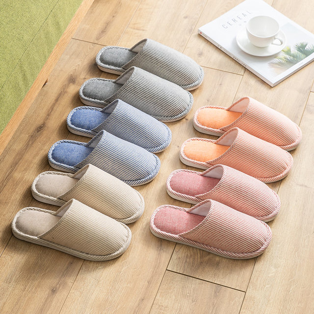 Cotton slippers plush autumn and winter indoor home non-slip thick-soled women's warm couple slippers men's deodorant