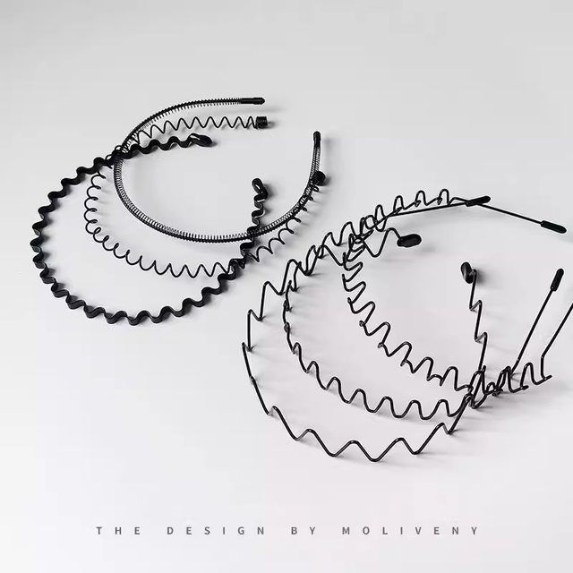 Men's invisible metal style hair hoop, high-end hair storage and sports black back head pressing hair fixed headband does not strangle the head