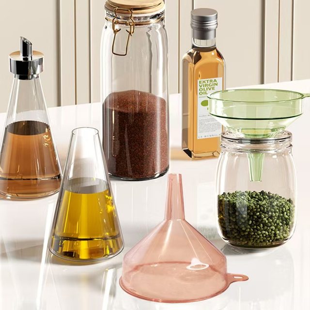 Large wide-mouth plastic funnel