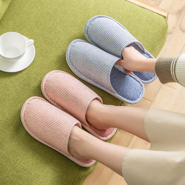 Cotton slippers plush autumn and winter indoor home non-slip thick-soled women's warm couple slippers men's deodorant