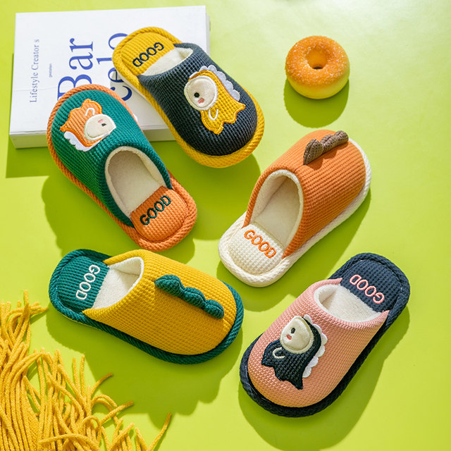 Children's cotton slippers Winter Girls' Home In room Cute Autumn and Winter Cotton Drag Boy Boy Anti -Skating Parent -child Baby