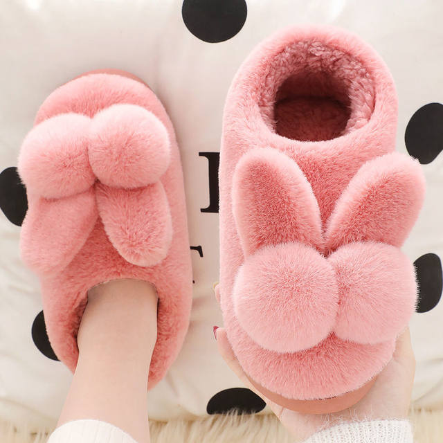Cotton slippers for women winter 2024 new indoor home couple home warm confinement non-slip wool slippers winter