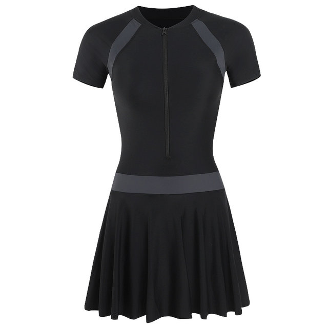 Women's new one-piece conservative sports style swimming beginner professional training hot spring swimsuit swimsuit swimwear