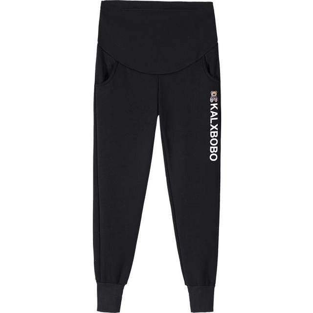 Pregnant women's pants in spring and autumn and winter wearing fashion guard leggings with pants plus thickened warmth care tidal sports trousers maternal dress