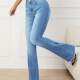 PD08280# Amazon eaby cross-border wish European and American women's clothing, stretch mid-waist micro-tender European and American jeans
