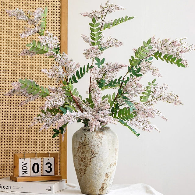 
Retro style high-end sophora flower artificial flower living room dining table artificial flower ornaments window decoration high-end flower arrangement ornaments