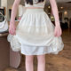 Mesh flower bud skirt for women in summer 2025 new high-waisted A-line sweet and gentle style puffy five-point mid-skirt