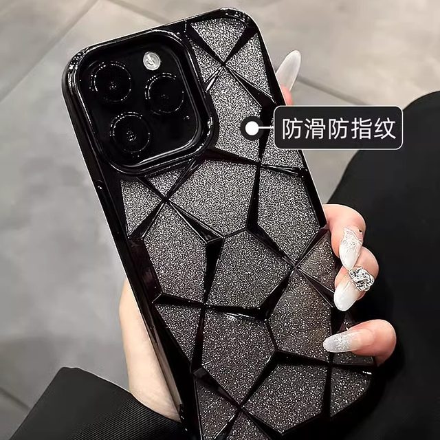 Daimang suitable for Apple 16 mobile phone case new 17 water cube iphone14promax gradient 13pro silicone 15 high-end sense 12por anti-fall goddess soft 11 electroplated black temperament women pm