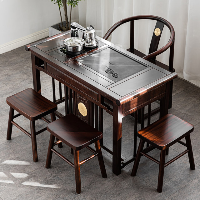 New Chinese style ebony Kung Fu tea table, simple and modern household ...