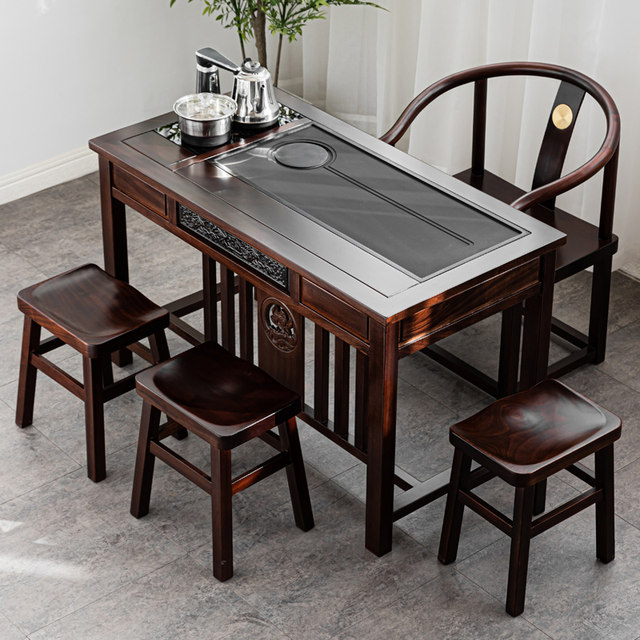 New Chinese style ebony Kung Fu tea table, simple and modern household ...