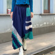 Tynvie stitching pleated asymmetric skirt mid -length thin half skirt skirt new new style
