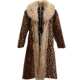 Women's leopard coat long mink coat fox fox wool big hair collar winter heating trench coat loose large size fur
