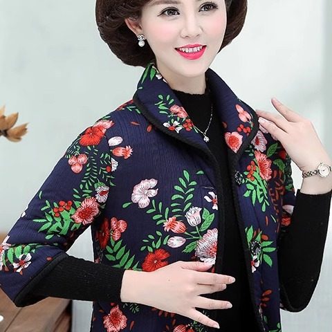 
Middle-aged and elderly vest women autumn and winter clothes mother wearing short-sleeved cotton vest elderly vest middle-aged mother wearing vest