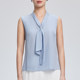 Yingzhi Shangxia's new elegant and versatile streamer-length sleeveless vest for women's simple and high-end mulberry silk base top