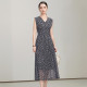 Yingzhi Shang Sleeveless Dress for Women 2025 Summer New Tea Breakout Waist Slim Printed V-neck Vest Long Skirt