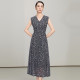 Yingzhi Shang Sleeveless Dress for Women 2025 Summer New Tea Breakout Waist Slim Printed V-neck Vest Long Skirt