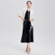 Yingzhishang new Chinese printed skirt spring new black slim high-end and elegant commuter pleated skirt