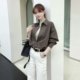 Kaka women's official flagship authentic autumn and winter style Maillard long-sleeved top design sense fake two-piece shirt