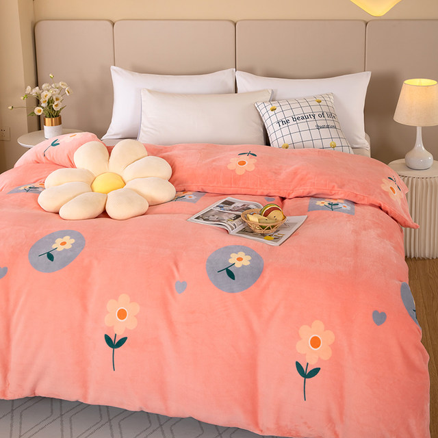 Winter plus velvet milk velvet quilt cover single piece thickened double-sided velvet 150x200x230 coral velvet quilt cover single and double