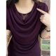 Duoduo collar high-end spring and autumn new temperament long-sleeved shirt versatile T-shirt to make you look slim and fashionable mother mesh top