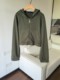 New powder standard style, unique tie-dye hooded short jacket + straight wide version of hooded trousers
