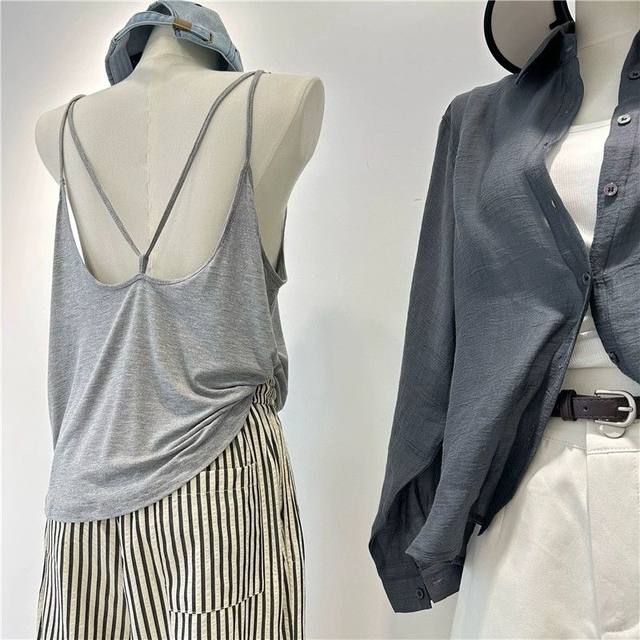 Super feel of modal cotton spring and summer suspender vest for women loose belly and inner wear outside wearing sleeveless back base top
