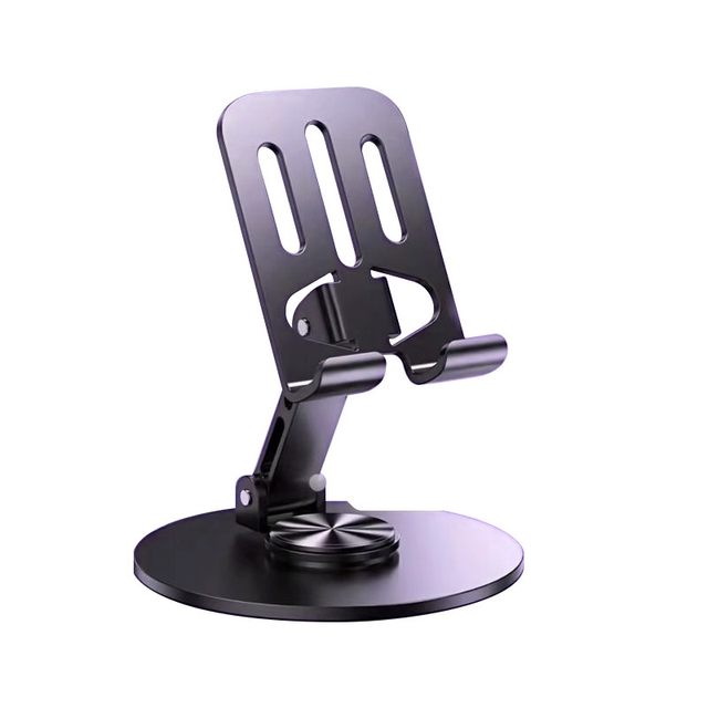 All-metal mobile phone stand 2025 new desktop lazy 360 degree rotating mobile phone stand flat iPad support stand live broadcast stable foldable alloy stand multi-purpose car portable