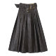 Escape Chigang West original retro temperament washing, old medium and long low waist, thin, thin A -line pleated skirt