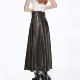 Escape Chigang West original retro temperament washing, old medium and long low waist, thin, thin A -line pleated skirt