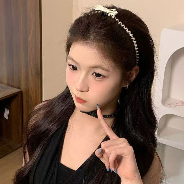 
Bow phone line hair loop headband 2025 new high-end hair tie hair rope sweet versatile hair band headdress