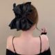 Princess headdress black bow hair clip back head clip female shark clip hair card large hair clip clip clip
