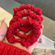 Red head rope for women in the year of zodiac cloth simple hair ring leather case does not hurt the hair for girls rubber band New Year festive hair rope
