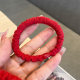 Red head rope for women in the year of zodiac cloth simple hair ring leather case does not hurt the hair for girls rubber band New Year festive hair rope
