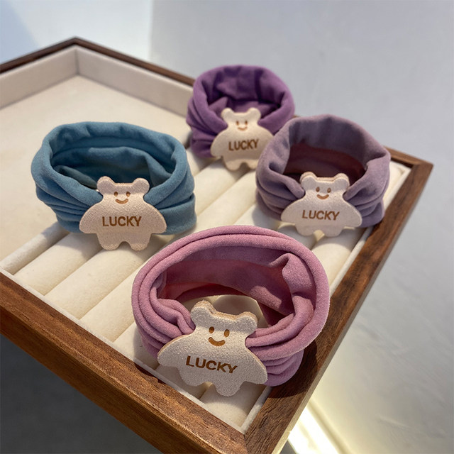 Widely soft bear hair rope for women's facial mask ring tied hair band 2025 new high elastic hair tied ponytail head rope