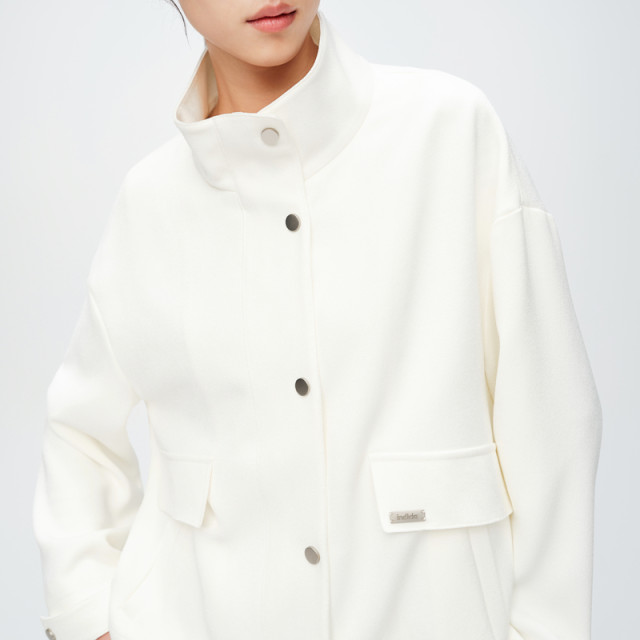 indicia Mark Simple Commuter Stand Collar Jacket Top 6A402WT084C