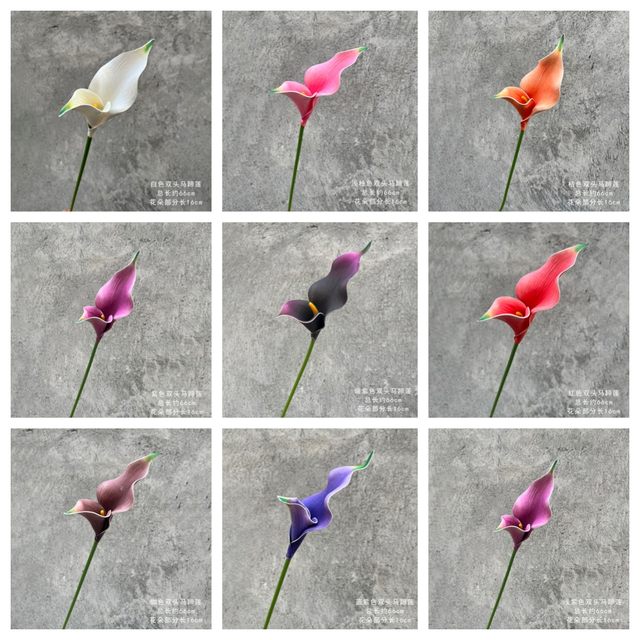 
EVA double-headed calla lily and calla lily wedding hall decoration model room floral flower arrangement photography props holding bouquet