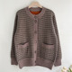 Grandma's autumn and winter velvet thickened sweater jacket for middle-aged and elderly women's warm clothing wife's mother's knitted wool cardigan
