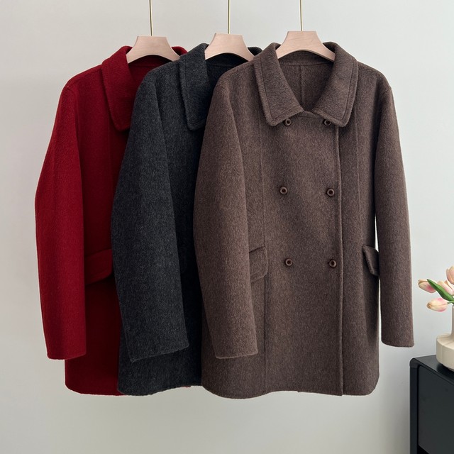 Fashionable Mom Autumn Wool Woolen Coat Mid-Length Double-sided Woolen Coat Middle-aged and Elderly Women's Autumn and Winter Temperament Top