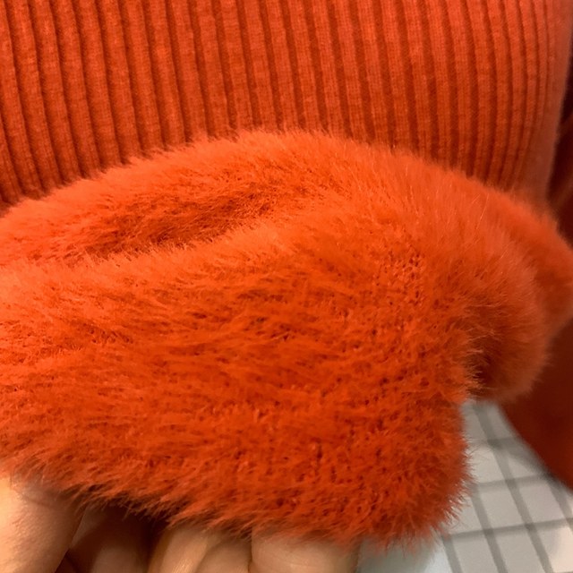 All-in-one velvet thickened sweater, fashionable mother's wear, autumn and winter half turtleneck knitted bottoming woolen sweater for middle-aged and elderly mothers-in-law